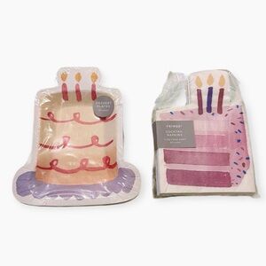 NEW Fringe Studio Sweet Treats Birthday Cake Slice Plates and Napkins Set